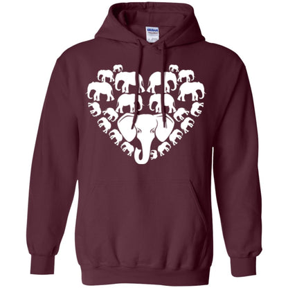 Elephant Lovers T-shirt Special Elephant Heart Maroon