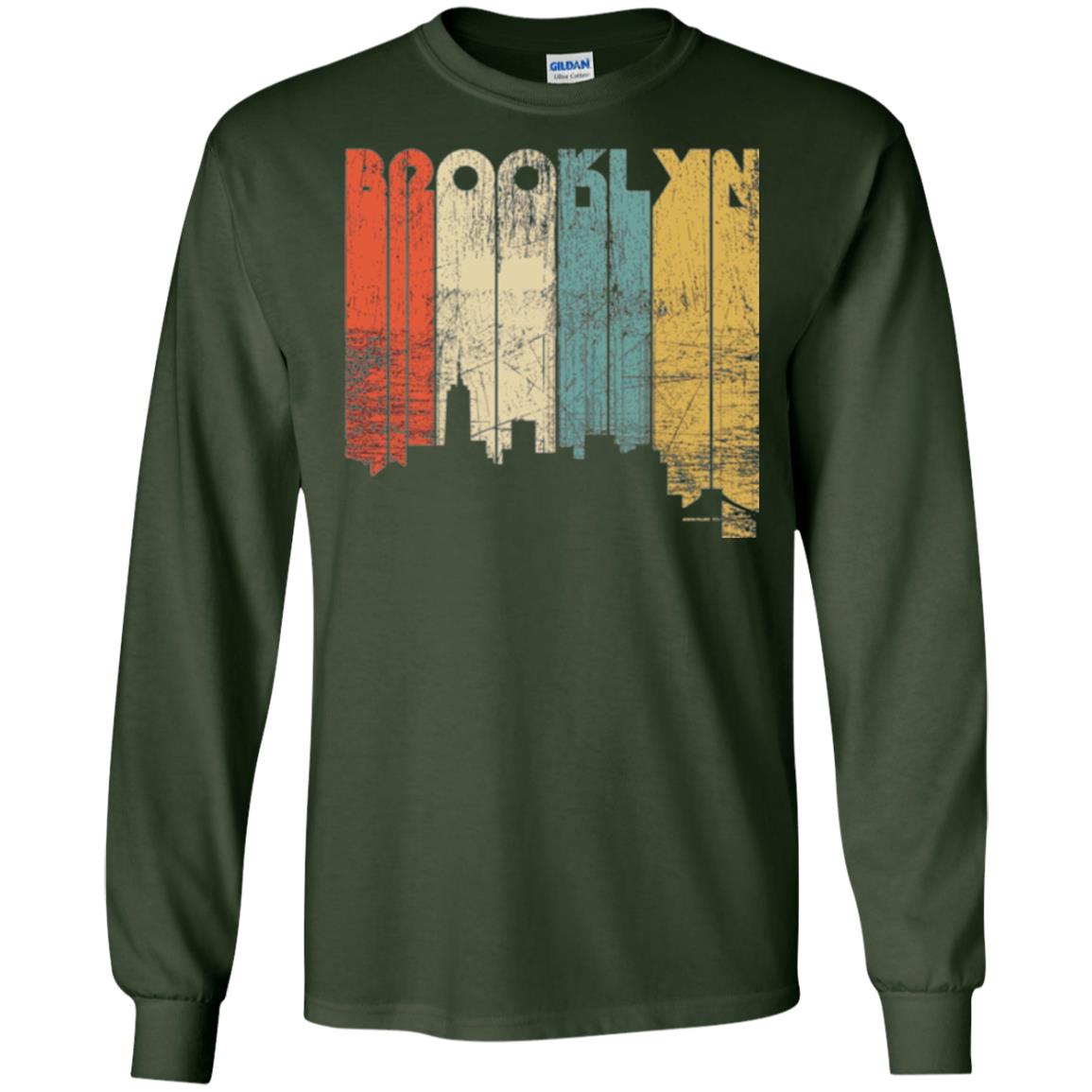 Brooklyn City New York State Vintage T-shirt Forest Green