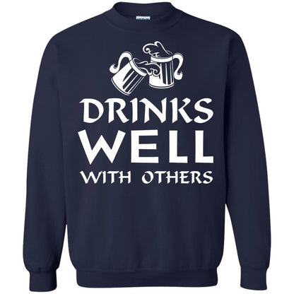 Drinks Well With Others St. Patrick_s Day T-shirt Navy