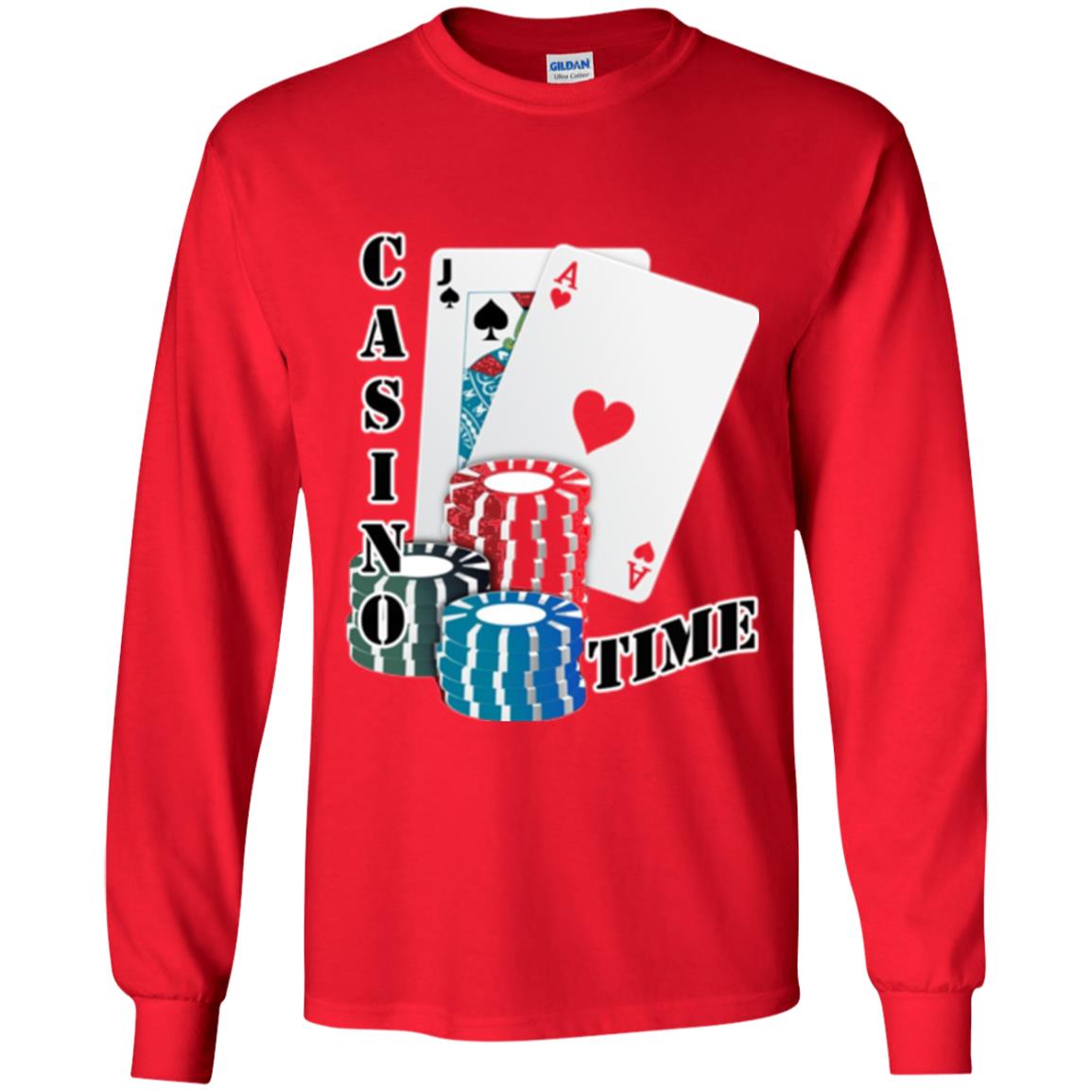Fun Gambling T-shirt Casino Time Red