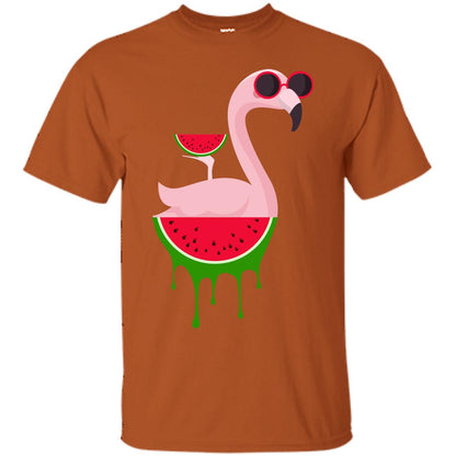 Watermelon Flamingo Funny Summer Melon Fruit Shirt Texas Orange