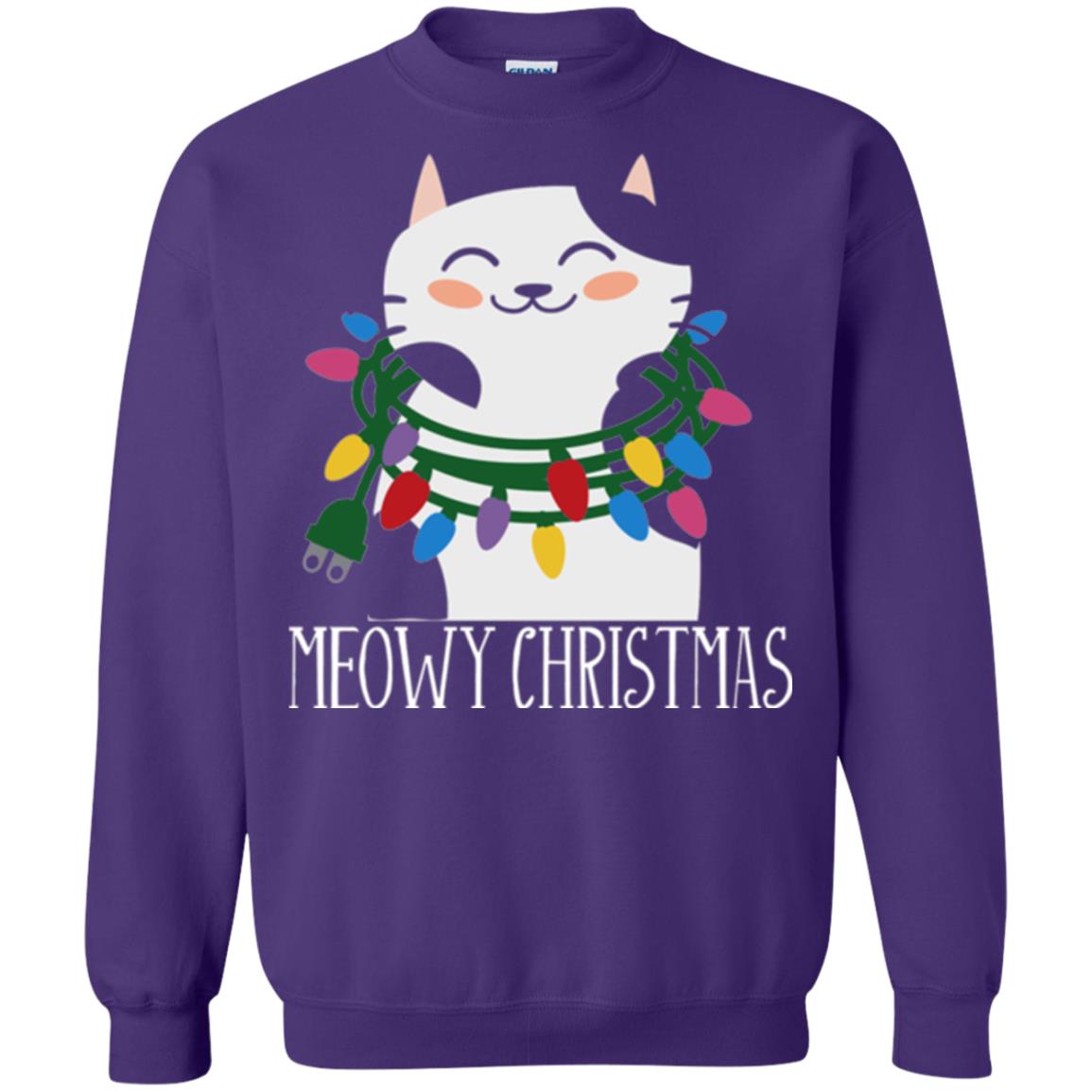 Meowy Christmas Holiday T-shirt Purple