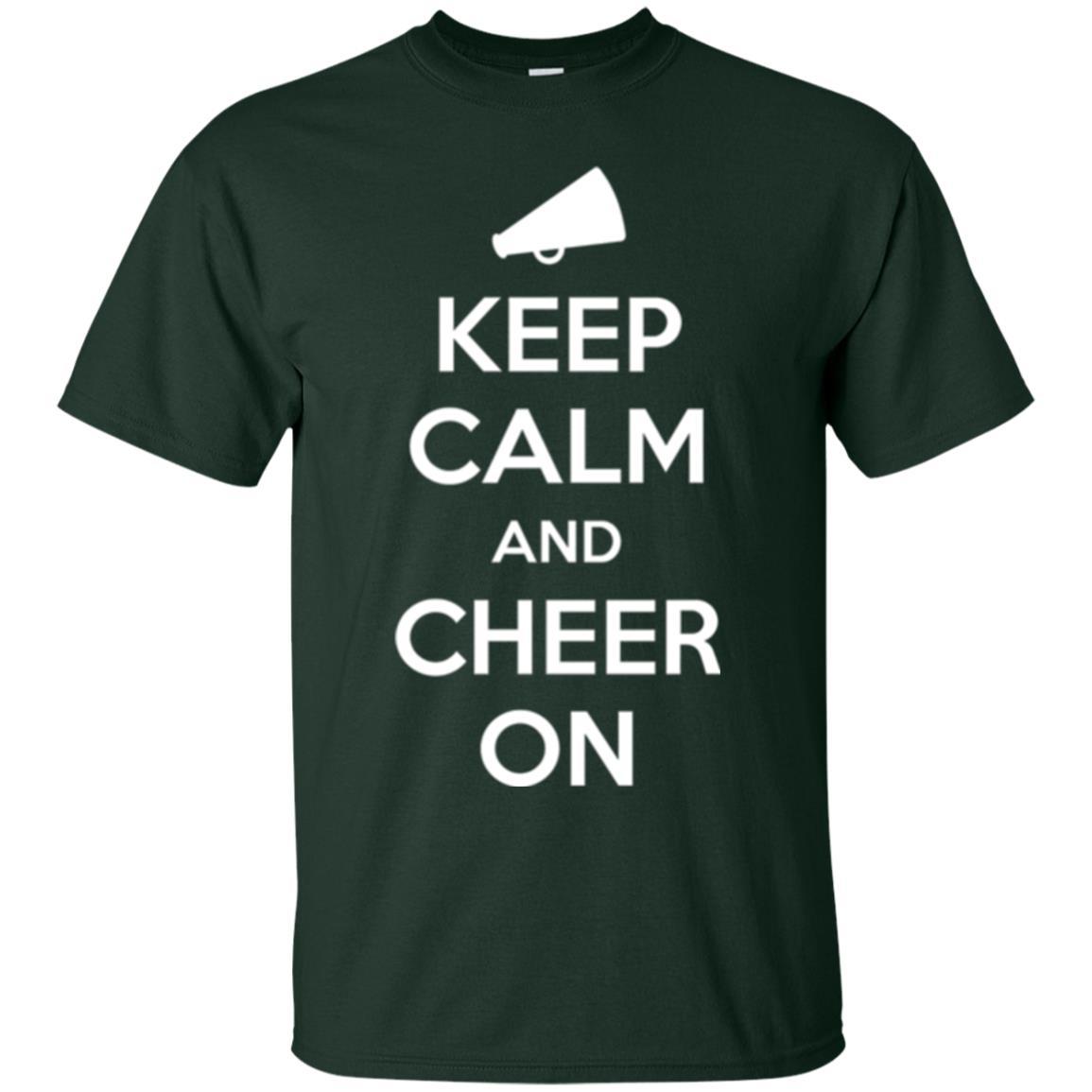 Cheerleader T-shirt Keep Calm And Cheer On Forest Green