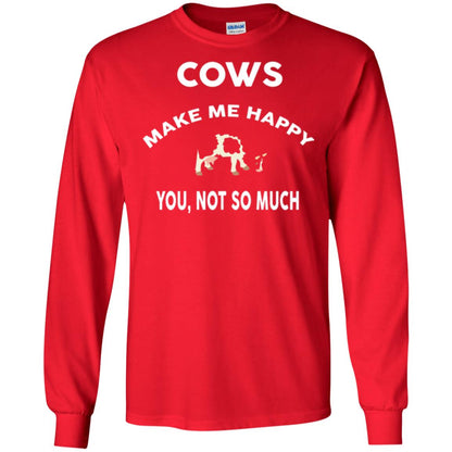 Cow Lovers T-shirt Cows Make Me Happy You Not So Much Red
