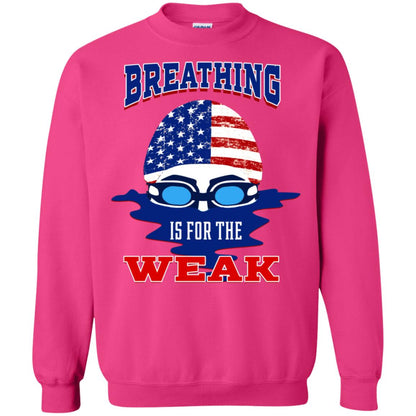 Breathing Is For The Weak Swimmer Gift Shirt Heliconia