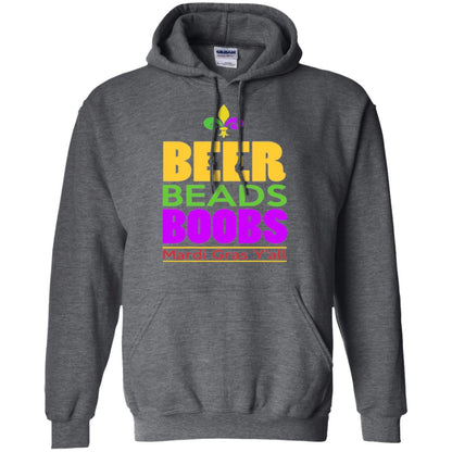 Funny Mardi Gras T-shirt Beer Beads Boobs Mardi Gras Y_all Dark Heather