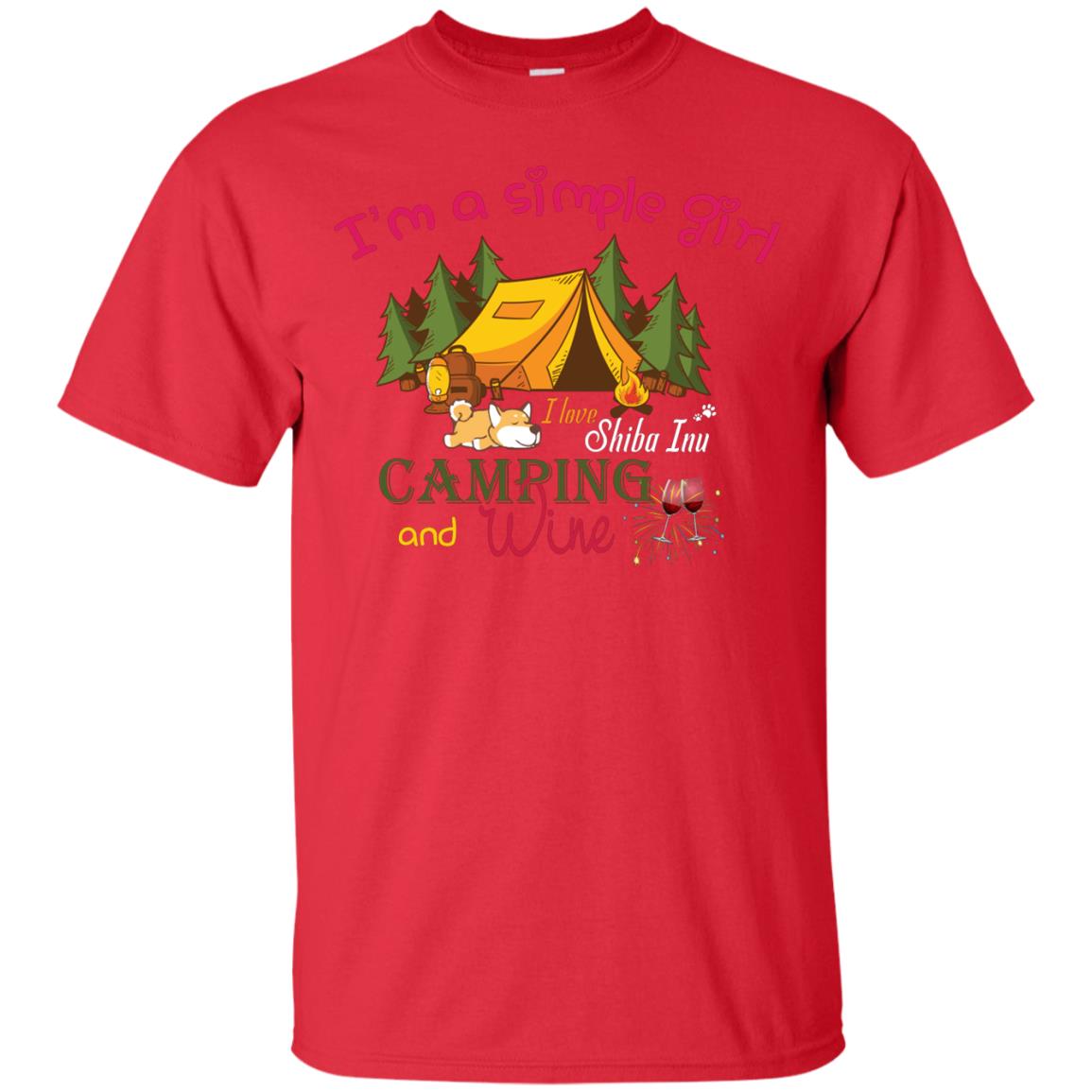 I’m A Simple Girl I Love Shiba Inu Camping And Wine Shirt Red