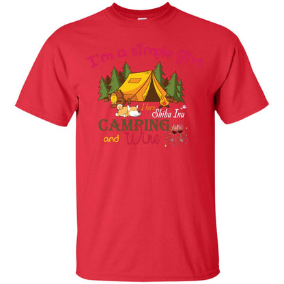 I’m A Simple Girl I Love Shiba Inu Camping And Wine Shirt Red
