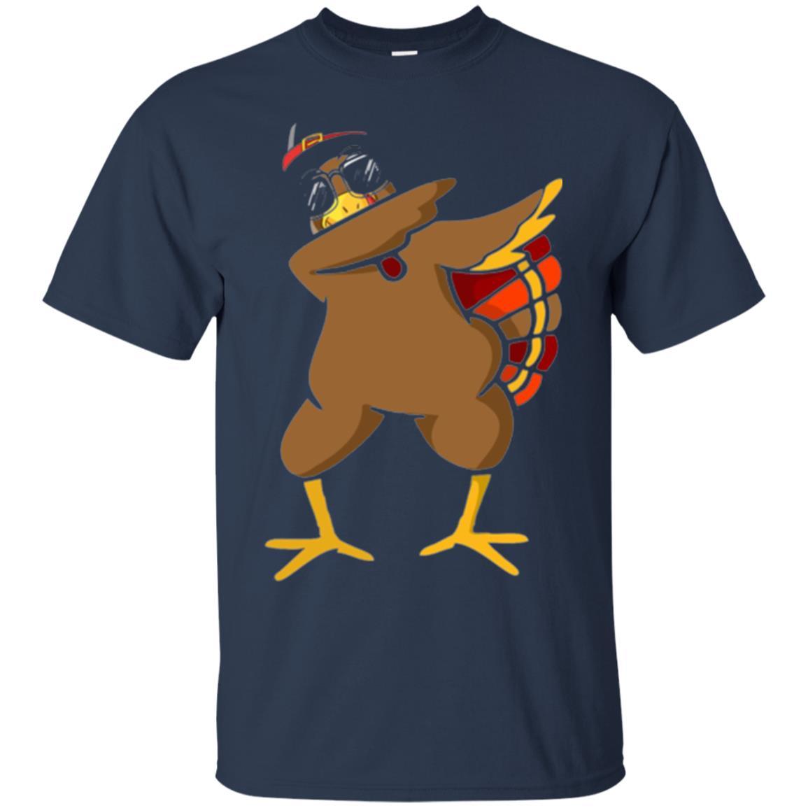 Thanksgiving T-shirt Dabbing Turkey Navy