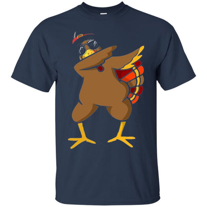 Thanksgiving T-shirt Dabbing Turkey Navy