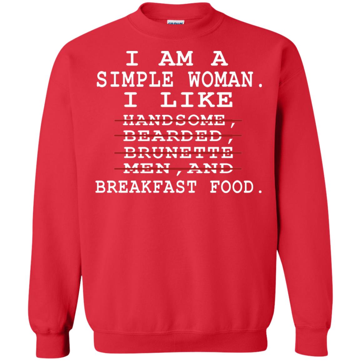 I Am Simple Woman I Like Breakfast Food Shirt Red