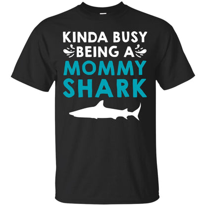 Kinda Busy Being A Mommy Shark Momma Shirt Black