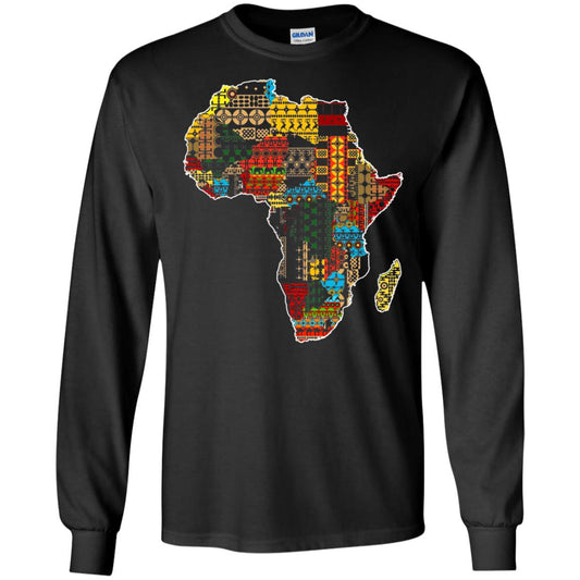 African Pride Traditional Ethnic Pattern Africa Map Shirt Black