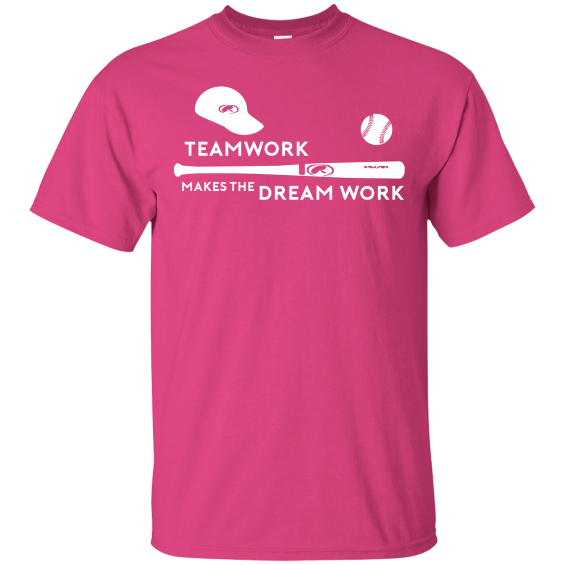 Baseball T-shirt Teamwork Makes The Dream Work Heliconia