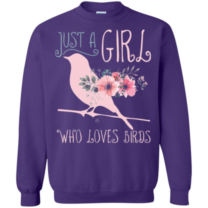 Birds T-shirt Just A Girl Who Loves Birds Purple