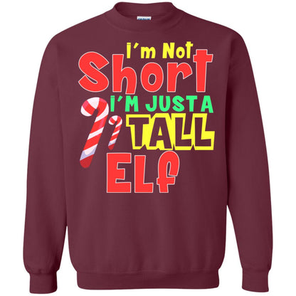 I'm Not Short I'm Just Tall Elf Christmas Gift Shirt Maroon