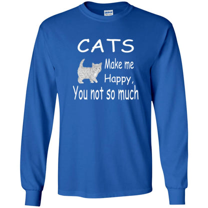 Cat Lover T-shirt Cats Make Me Happy You Not So Much Royal