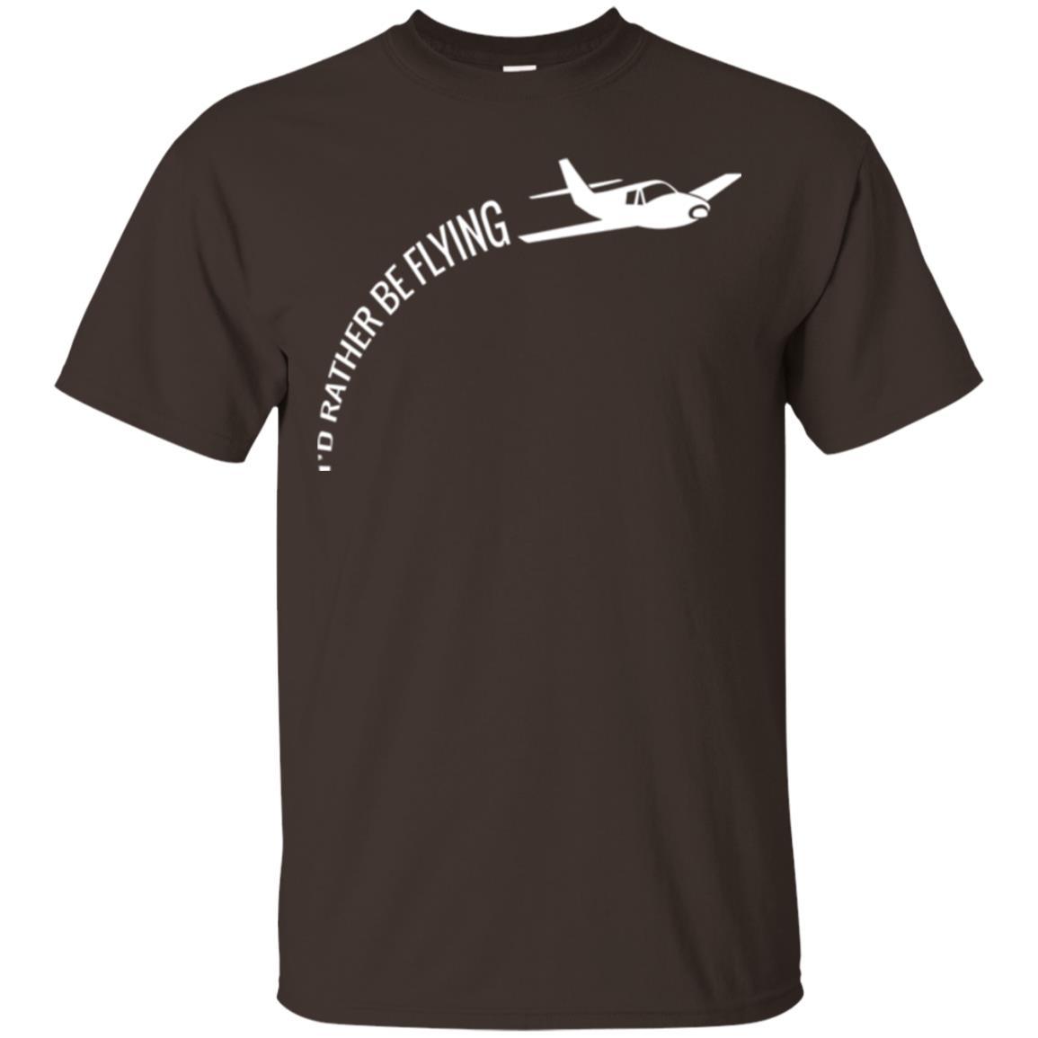 Airplane Pilot T-shirt I'd Rather Be Flying Dark Chocolate
