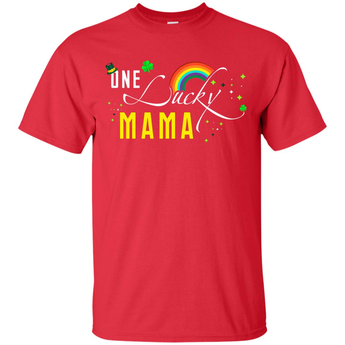 One Lucky Mama St. Patrick_s Day T-shirt Red