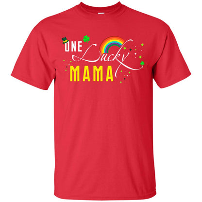 One Lucky Mama St. Patrick_s Day T-shirt Red