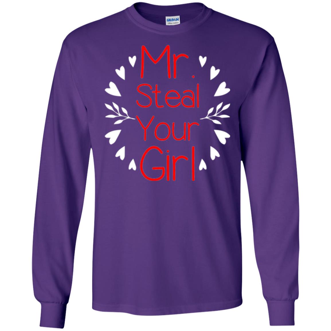 Funny Valentines Day Shirt Mr Steal Your Girl Purple