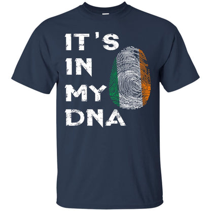 It's In My Dna Fingerprint Irish Ireland Gift Shirt Navy