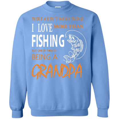 Fishing Buddy Fishing Grandpa T-shirt Love More Than Fishing Carolina Blue