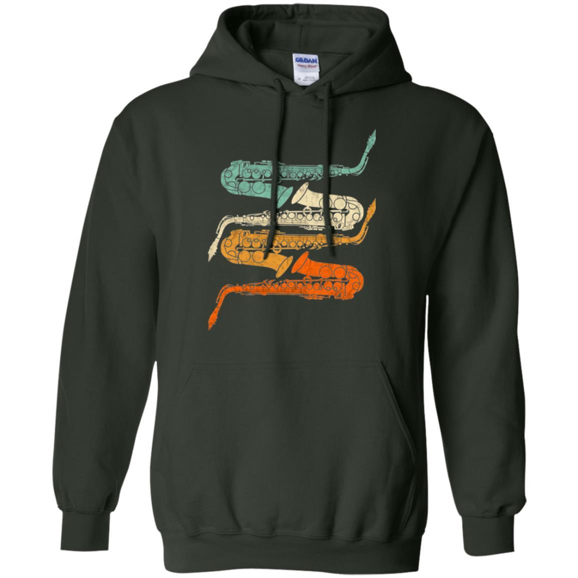 Saxophonist T-shirt Vintage Retro 70s Saxophone Forest Green