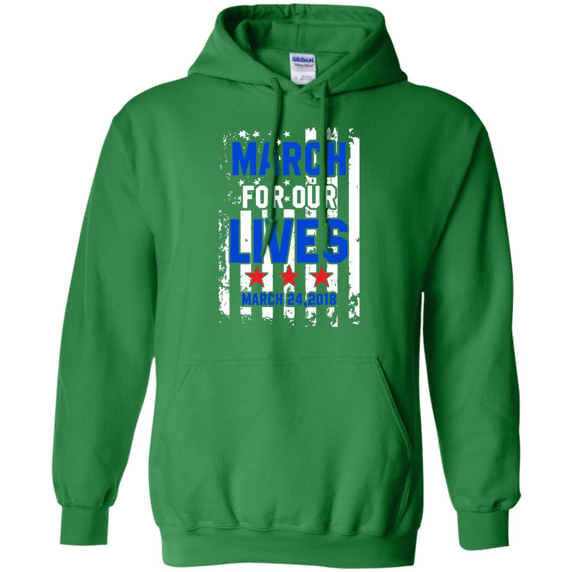 March For Our Lives With American Flag Gun Control T-shirt Irish Green