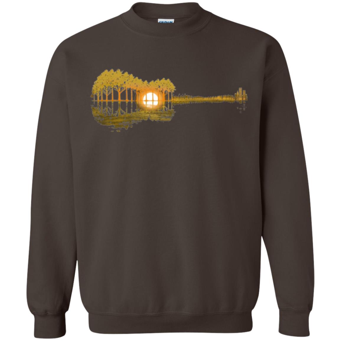 Guitar Lovers T-shirt Guitar Lake Shadow Dark Chocolate