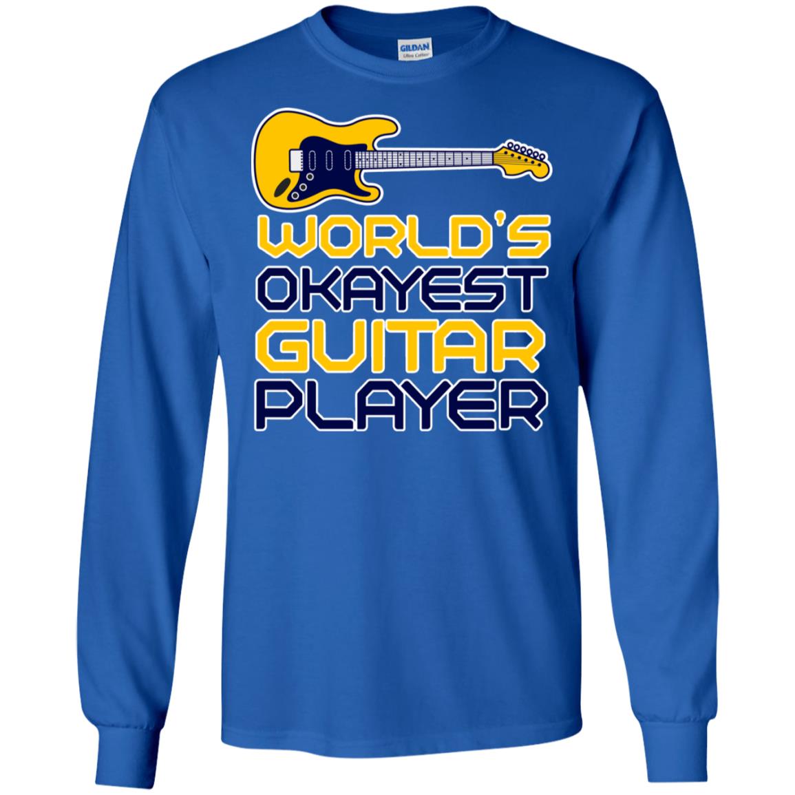 World's Okayest Guitar Player Gift Shirt For Guitarist Royal