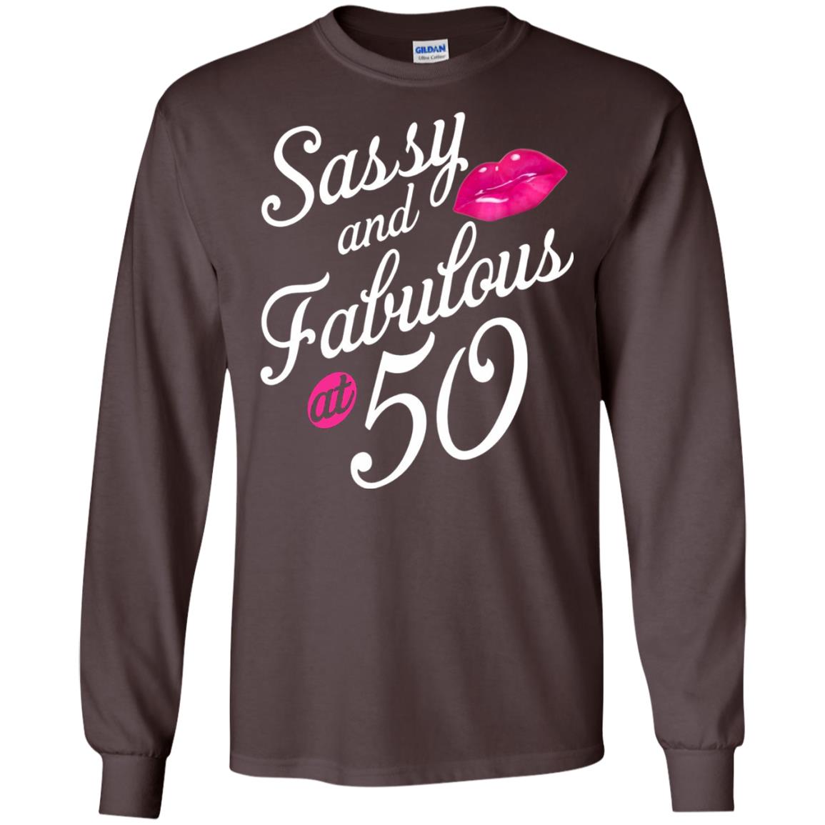 50th Birthday T-shirt Sassy And Fabulous At 50 Dark Chocolate