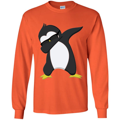 Chirstmas T-shirt Dabbing Penguin Orange