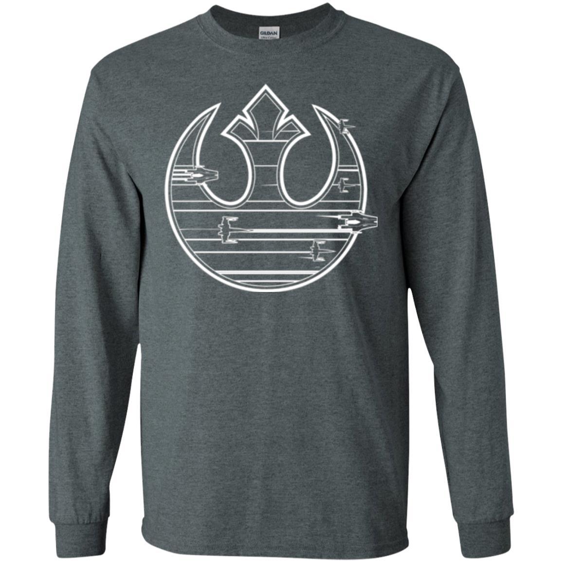 Film T-shirt Last Jedi Rebel Resistance Ship Logo Dark Heather