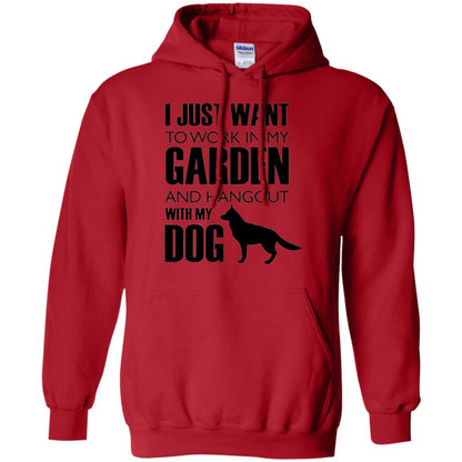 Dog Lovers T-shirt I Just Work In My Garden And Hangout With My Dog Red