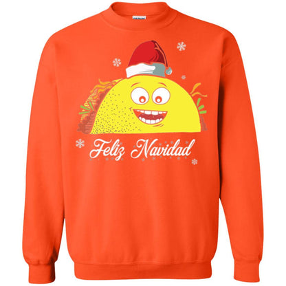 Christmas T-shirt Taco Feliz Navidad Orange