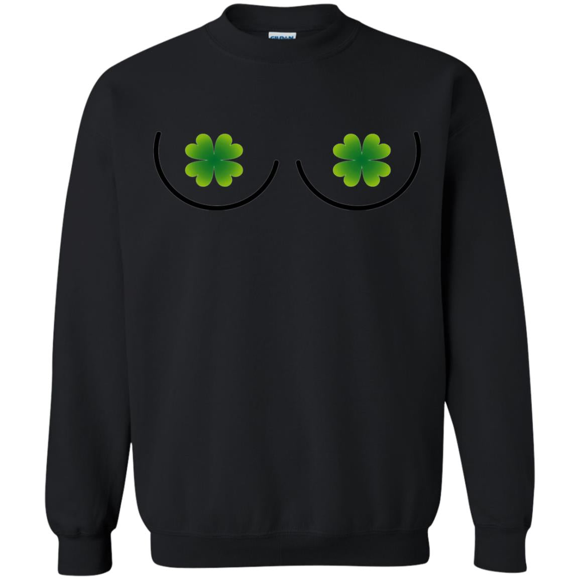 Irish Shamrock Boobs St. Patrick_s Day T-shirt Black