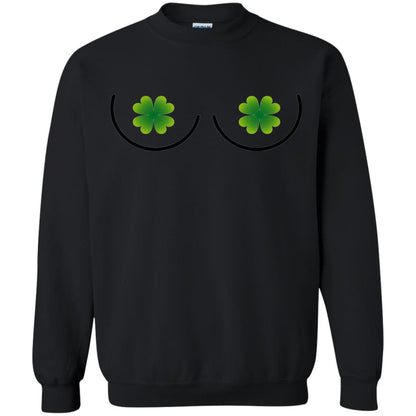 Irish Shamrock Boobs St. Patrick_s Day T-shirt Black