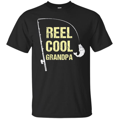 Reel Cool Grandpa Fisherman T-shirt Black