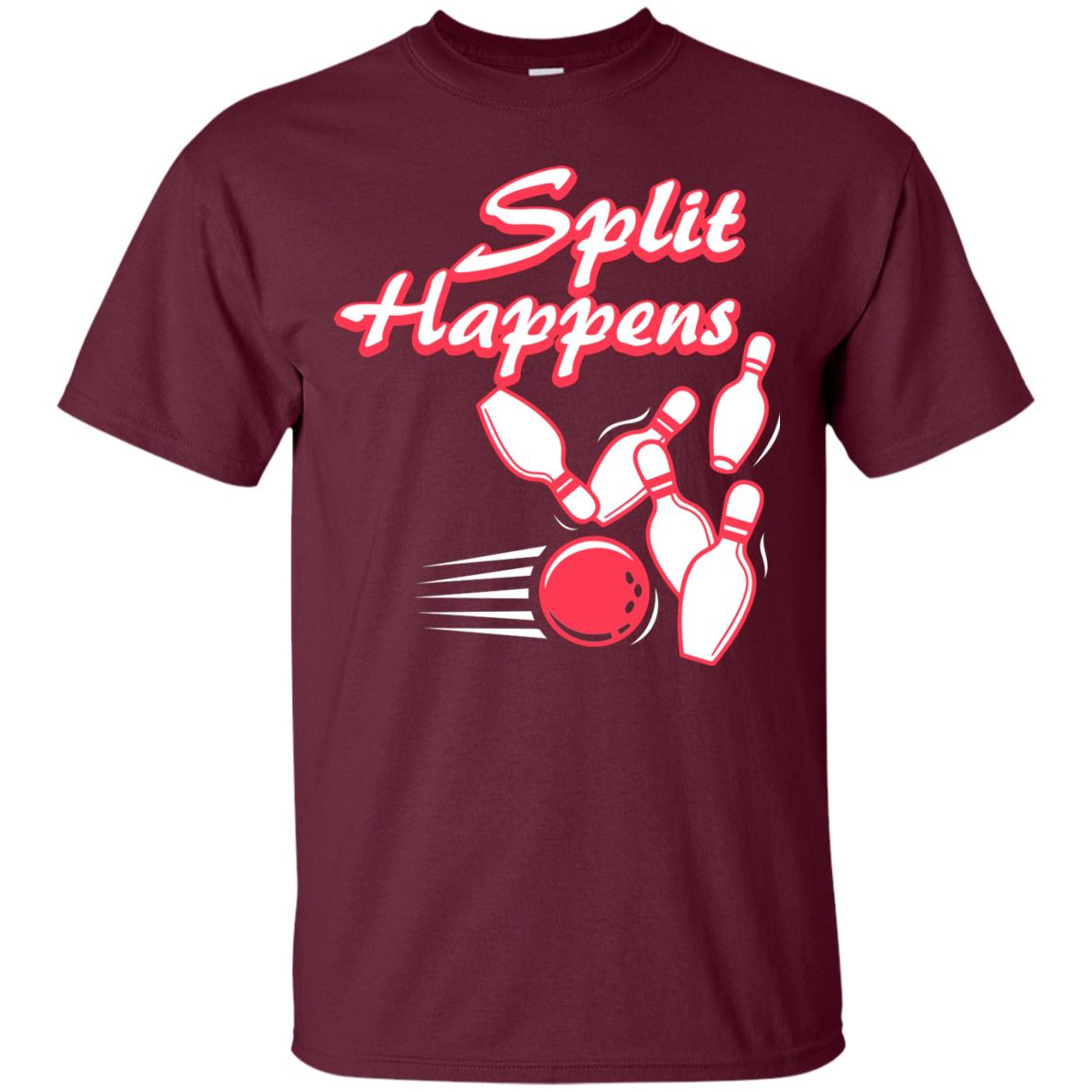 Bowling Lover T-shirt Split Happens Maroon