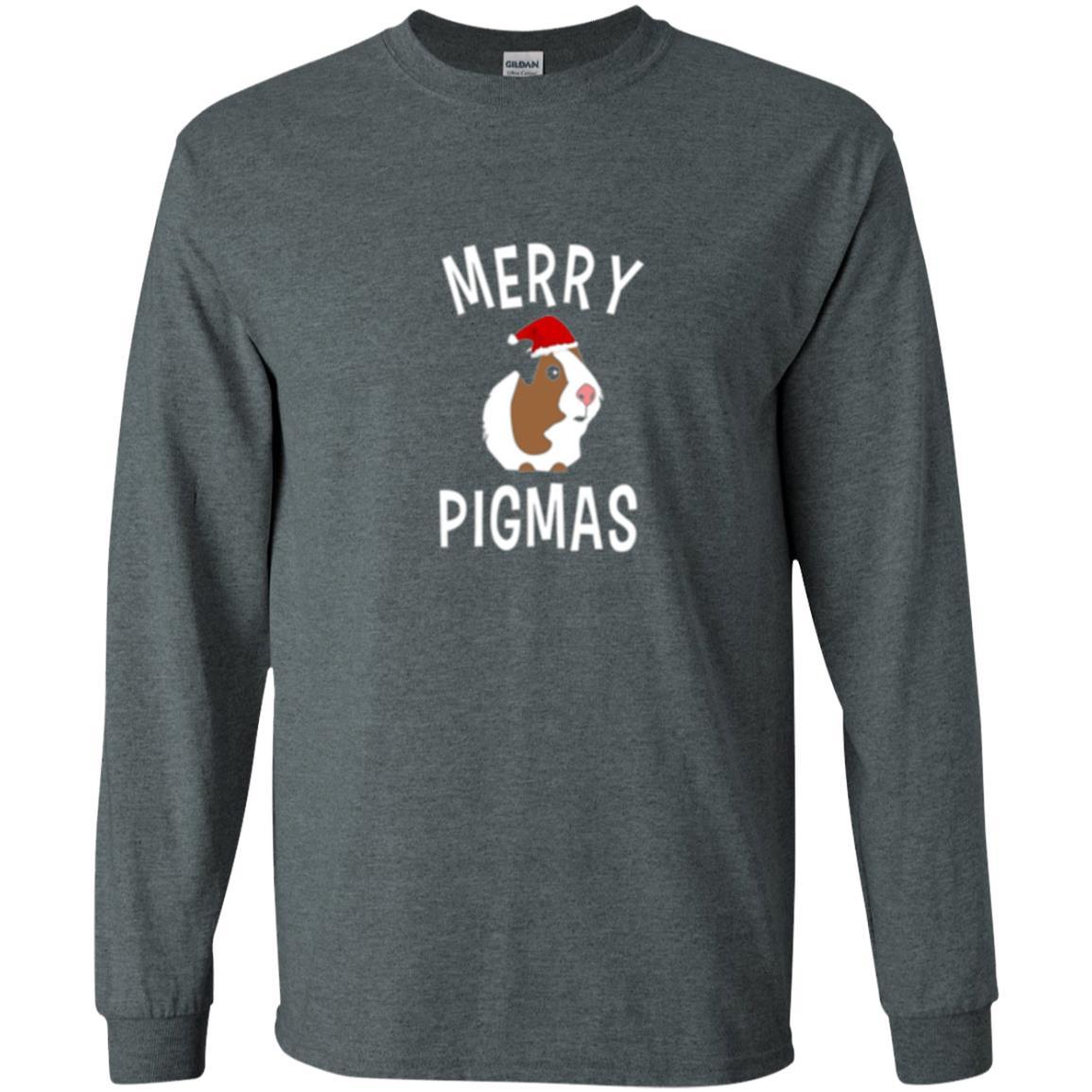 Guinea Pig Lover T-shirt Merry Christmas Pigmas Dark Heather