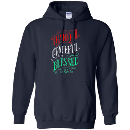 New Year T-shirt Grateful Thankful Blessed Navy