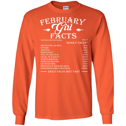 February Girl Facts Facts T-shirt Orange