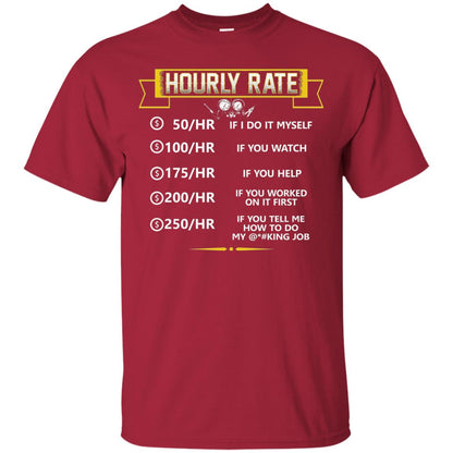 Hvac Tech Hourly Rate T-shirt New Version Cardinal