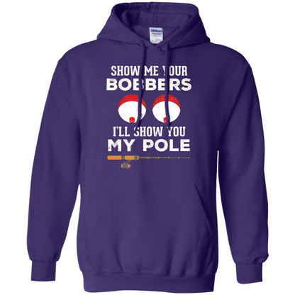 Fisherman T-shirt Show Me Your Bobbers Purple