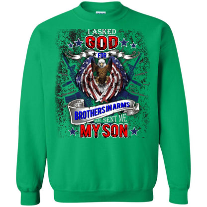 God Sent Me My Veteran Son Daddy T-shirt Irish Green