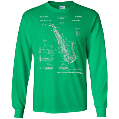 Saxophone Patent Graphic T-shirt Irish Green