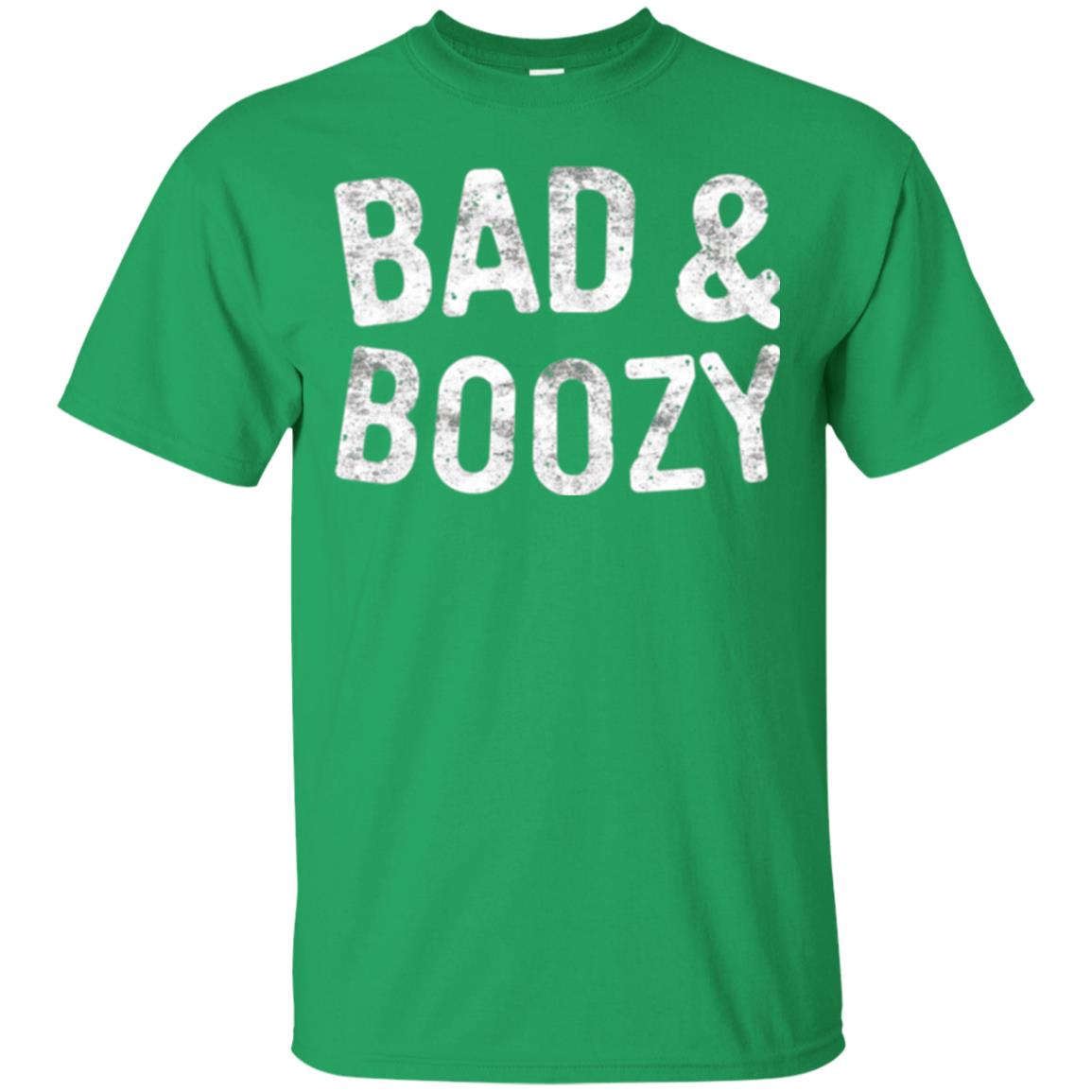 Funny Drinking T-shirt Bad And Boozy Irish Green