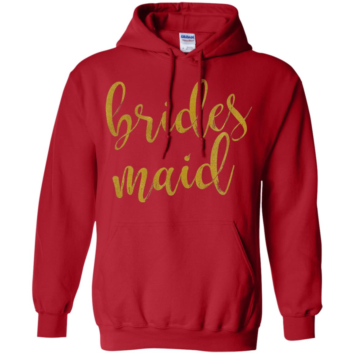 Bridesmaid Gold Glitter Bridal Shower T-shirt Red