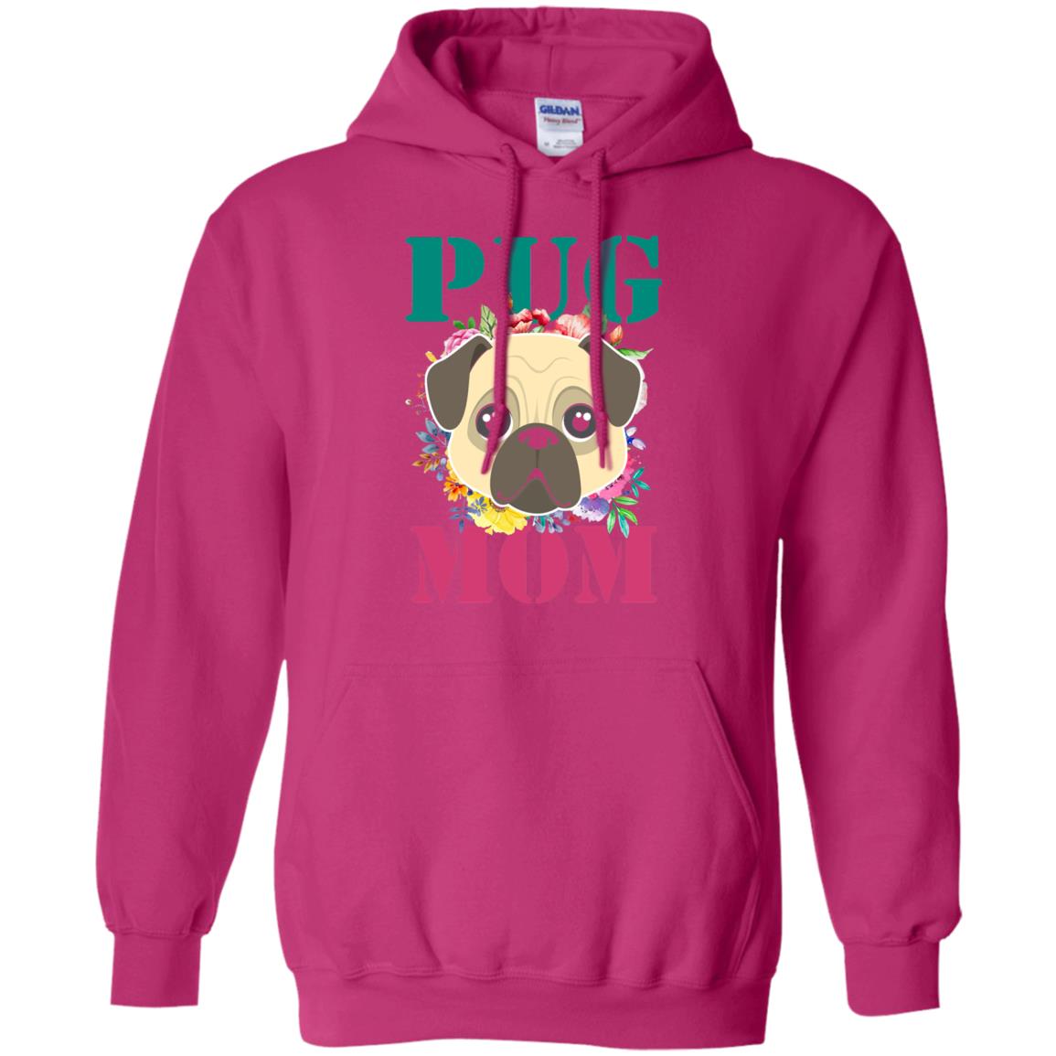 Floral Pug Mom T-shirt Puppy Pet Lover Heliconia